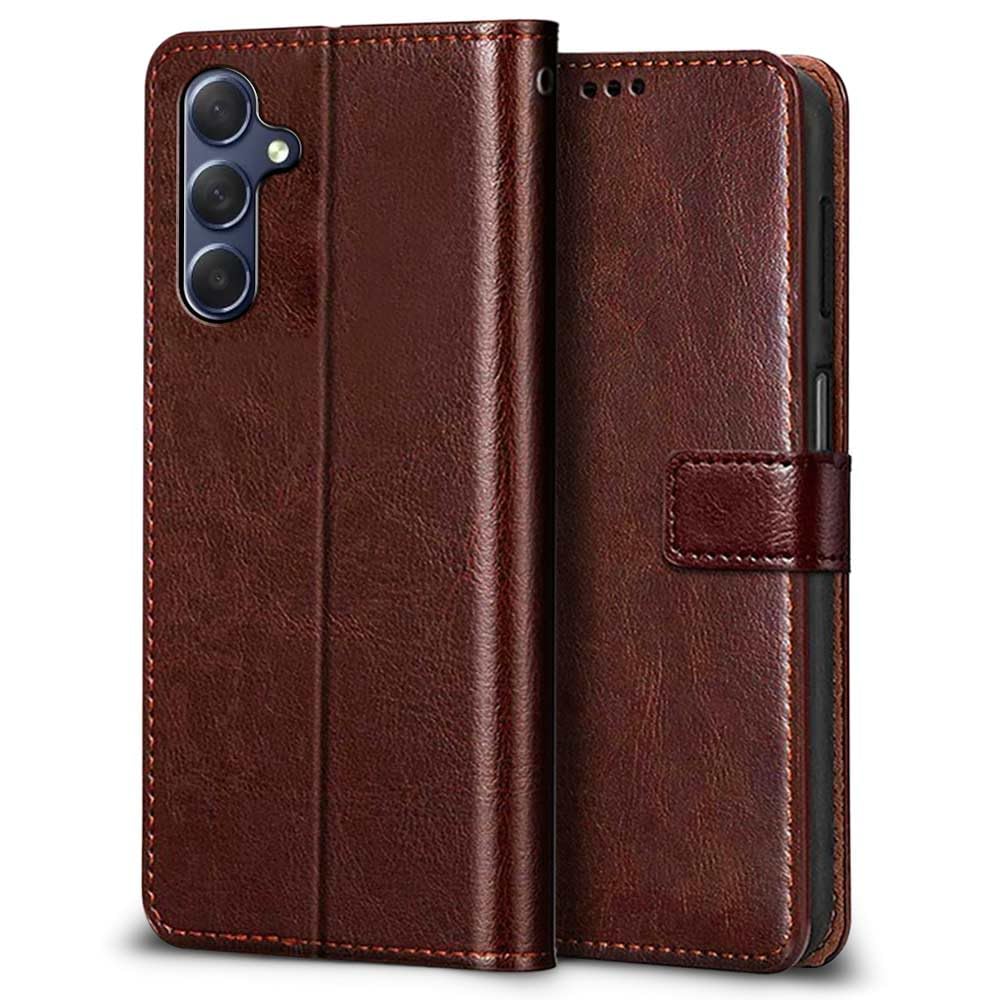 WOW IMAGINE Shock Proof Flip Cover Back Case Cover for Samsung Galaxy M34 5G | F34 5G (Flexible | Leather Finish | Card Pockets Wallet & Stand |...