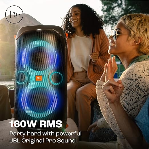 JBL Partybox 110 | Wireless Bluetooth Party Speaker| 160W Monstrous Pro Sound| Dynamic Light Show| Upto 12Hrs Playtime | Built-in Powerbank | Guitar & Mic support PartyBox App (Black)