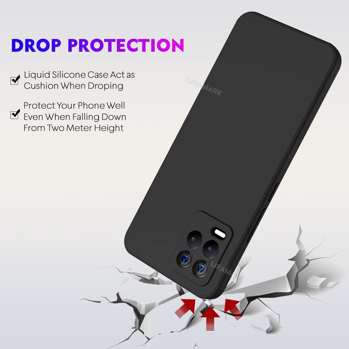 LIRAMARK Silicone Soft Back Cover Case for Realme 8 4G/Realme 8 Pro (Silicone Black)