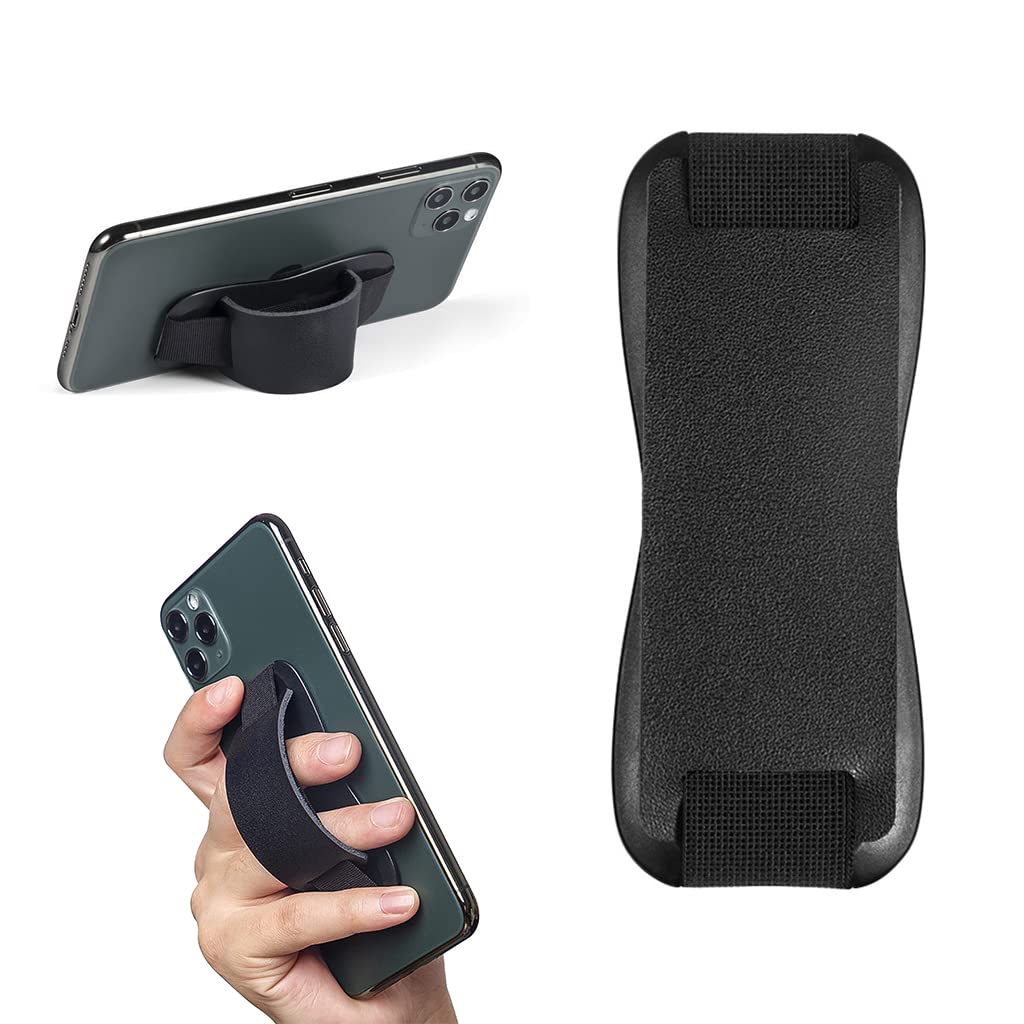 Mobile Back Holder Grip Phone Grip Holder Leather Phone Grip Phone Stand Self-Adhesive Phone Back Holder for iPhone 11/12/13/14 Pro Max Elastic Leather Phone Grip