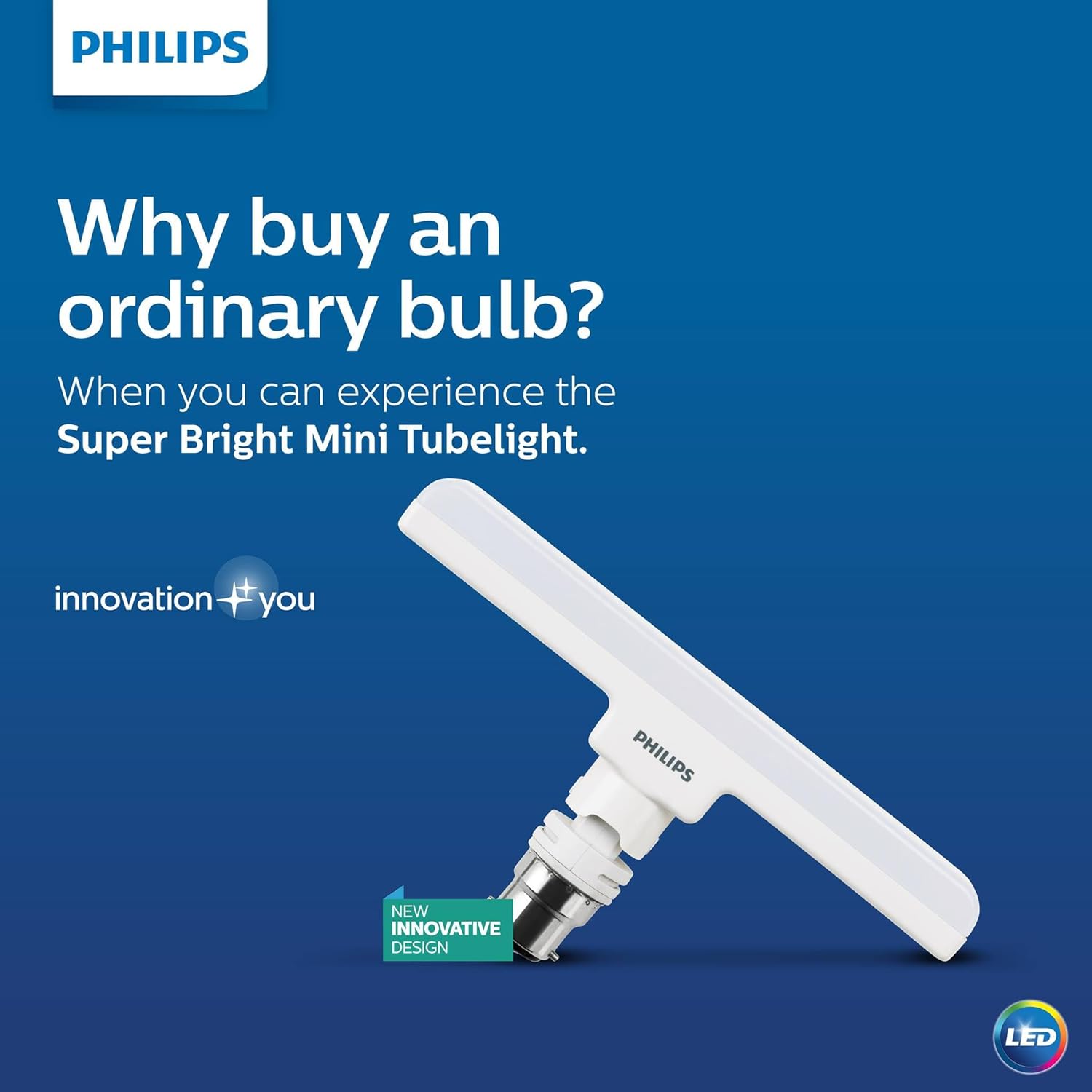 Philips Stellar Bright 10W B22 LED T-Bulb,Cool Day Light , Pack of 1