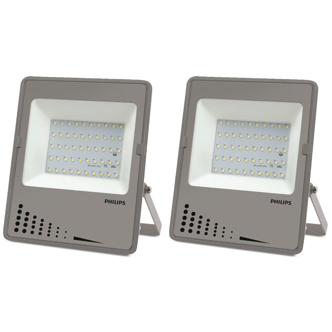 PHILIPS 20-Watt LED Flood Light | BVP101 LED20 Frosted Glass Flood Light for Garden & Outdoor Lighting | Colour : Warm White, Pack of 2